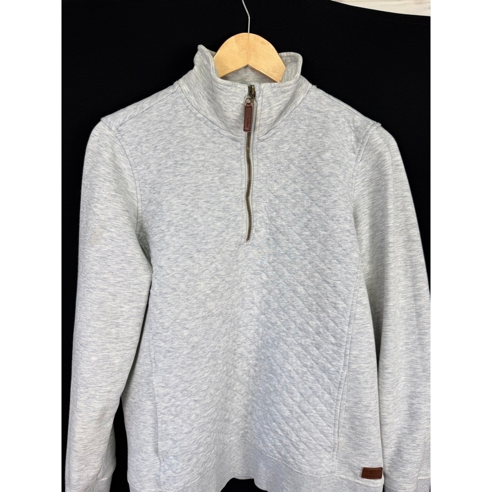 L.L. Bean Quilted Quarter Zip Pullover Sweatshirt‎ Womens Medium Gray Gorpcore
